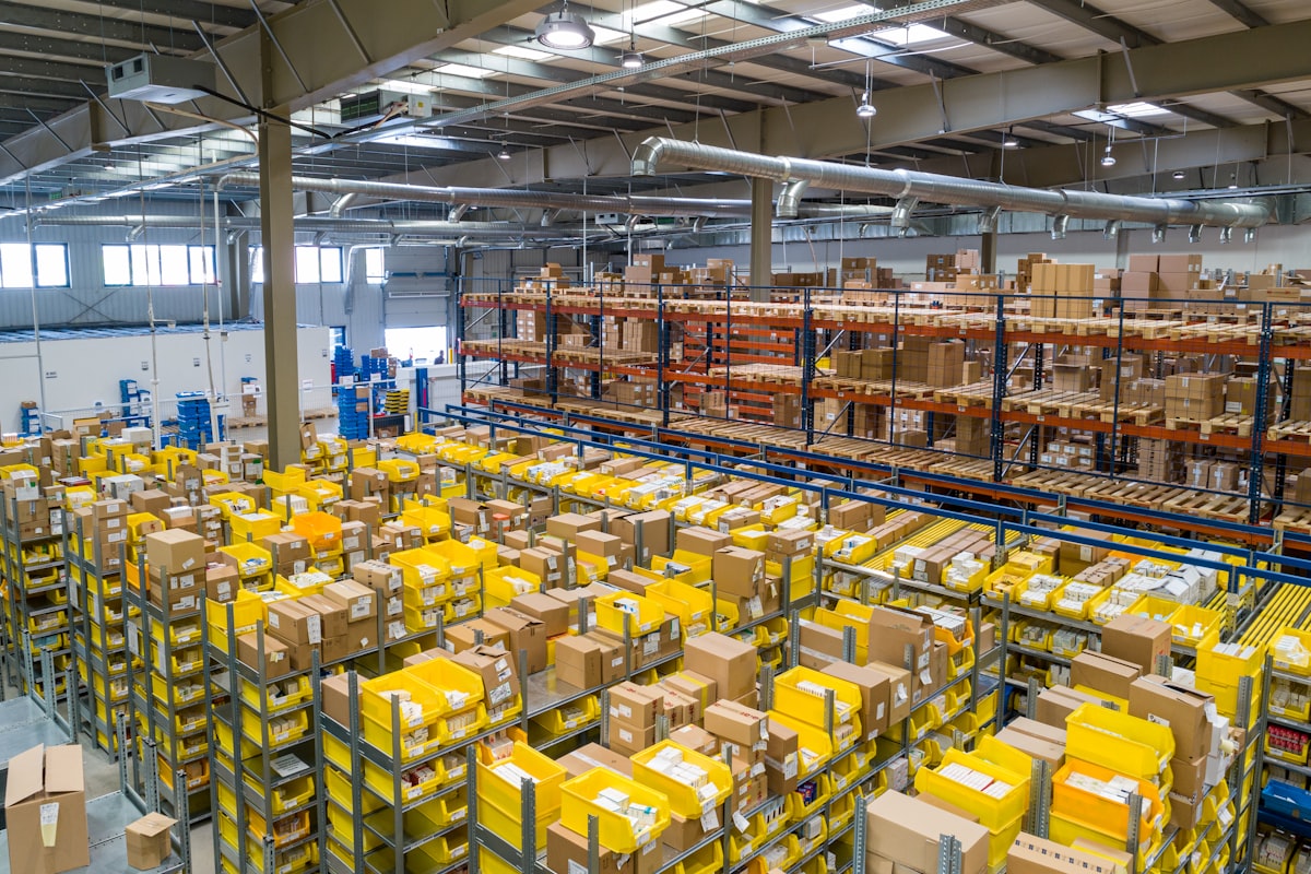 Logistics Warehouse and Trucks