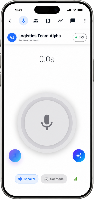Vopway app interface shown on a smartphone